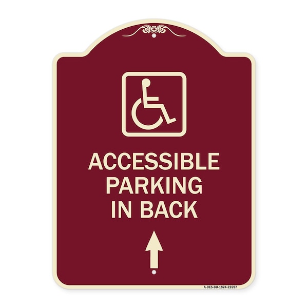 Signmission W/ NY Approved Isa Accessible Parking on Up Arrow Heavy-Gauge Alum Sign, 24" x 18", BU-1824-22697 A-DES-BU-1824-22697 - main